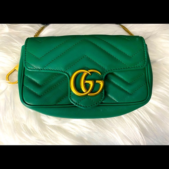 SOLD Green GG Marmont matelassé mini bag - Picture 2 of 5